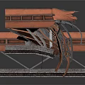 Orange And Black Industrial Equipment With Metal Panels And Support Structures