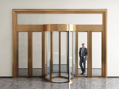 Modern hotel revolving door glass revolving door glass door hotel door shopping mall door club door 3d model