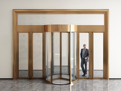 Modern hotel revolving door glass revolving door glass door hotel door shopping mall door club door 3d model