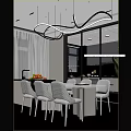 Modern Luxury Restaurant Design With Elegant Marble Dining Table And Soft Comfortable Beige Upholstered Chairs
