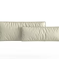 Two Beige Rectangular Textured Faux Leather Decorative Couch Pillows for Living Room
