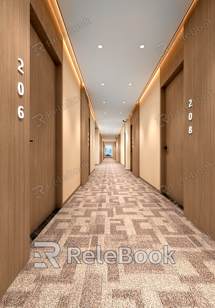 Modern Away Hotel Corridor model