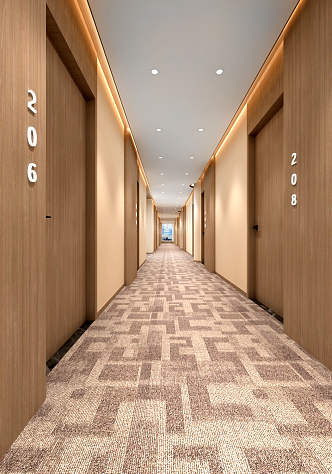 Modern Away Hotel Corridor 3d model