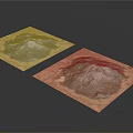 Two Square Decorative Prints With Mountain Pattern On Light Background