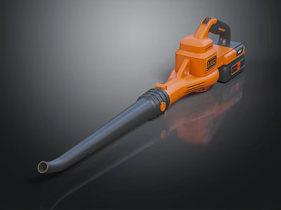 Electric Leaf Blower Orange And Black Design With Long Nozzle For Efficient Cleaning 3d model