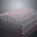 Steel Structure Building Frame With Arched Roof And Support Beams Design