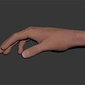 Realistic Human Hand Showing Natural Skin Tone Neatly Trimmed Nails Detailed Texture on Dark Background