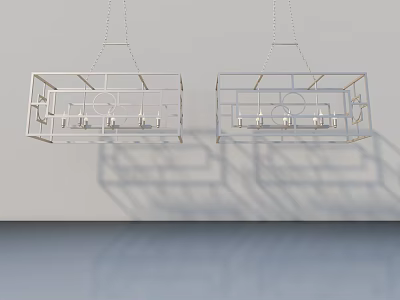 Modern White Swing Door With Metal Frame And Geometric Design Elements 3d model