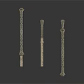 Three Hand Carved Wooden Sculpture Tools With Detailed Textured Surfaces