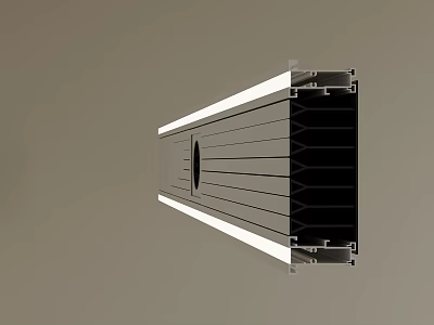 Modern Air Conditioner Vent With Metallic Grille And Sleek White Accent Trim Design Structure 3d model