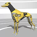 Smart Machine Robotic Dog With Yellow Mechanical Design And Gear Details