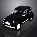 Black Vintage Classic Car With Retro Design And Sleek Body Style