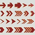 Traffic Signs With Red Directional Arrows In Various Styles For Road Navigation