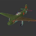 Green Military Aircraft Model Featuring Red Star Emblem And Number 37