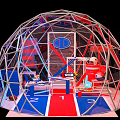 Colorful Dome Structure With Metal Frame And Interactive Indoor Play Area 3d model
