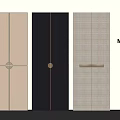 Minotti Wardrobe Doors With Three Distinct Designs Light Dark And Plaid Patterns 3d model