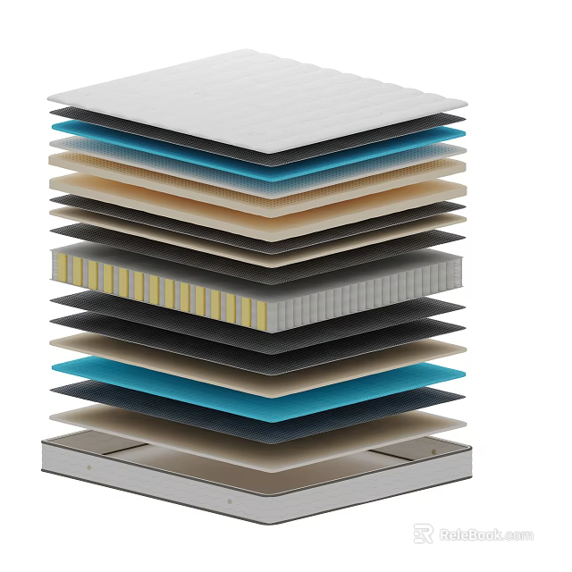 Stacked Different Colored Material Layers With Various Textures And Thickness Sizes 3d model 