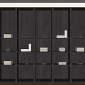 Modern Dark Wood Wall Storage Shelf with Built in Design Teapots Books and Lighting