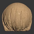 Linen Covered Spherical Decorative Object Featuring Wrinkled Surface And Smooth Reflective Base