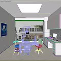 Modern Dental Clinic Interior With Treatment Chairs Medical Equipment White Cabinets And Window Greenery