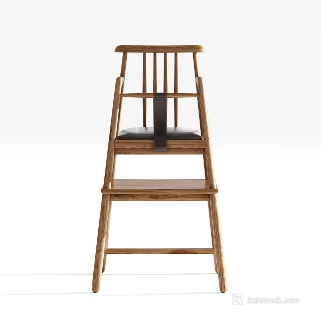 Wooden Kids Chair With Simple Design Backrest Comfortable Seat And Sturdy Structure 3d model 