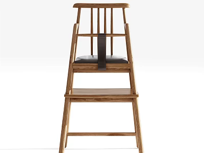 Wooden Kids Chair With Simple Design Backrest Comfortable Seat And Sturdy Structure 3d model