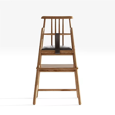 Wooden Kids Chair With Simple Design Backrest Comfortable Seat And Sturdy Structure 3d model