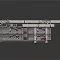 Industrial Equipment With Metal Frame Pipes Radiators And Support Structure