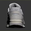 New Balance Retro Style Light Gray Sneakers With White Laces And Green White Sole