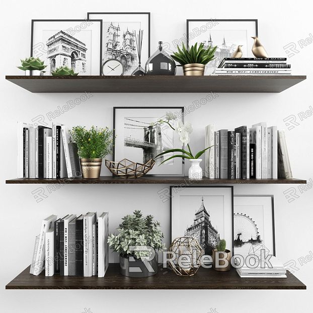 Bookcase decoration combination model