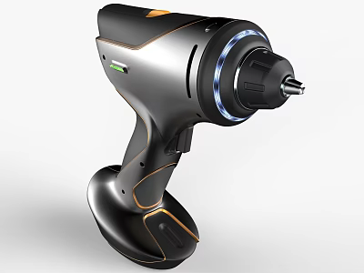 Industrial Equipment Modern Handheld Tool With Black Orange Design Blue Ring Light And Ergonomic Handle 3d model