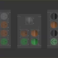 Black Industrial Metal Frames With Multiple Circular Holes And Three Units