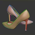 Peach Pink Pointed Toe High Heels With Stiletto Heel And Red Sole