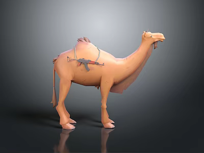 Detailed Cartoon Style 3D Camel Model With Saddle And Realistic Rendering 3d model