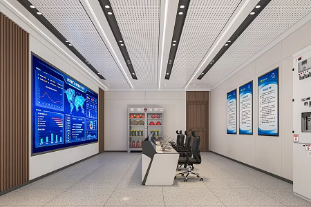 Monitoring and command room 3d model