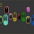 Smart card door lock smart lock smart door lock digital lock digital door lock security door lock password lock 3d model