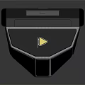 Modern Electronic Speaker With Black Body And Silver Geometric Trim Design