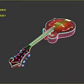 Washburn Electric Guitar With Red And White Body And Reflective Finish