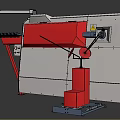 Red And White Reinforcing Steel Bending Machine With Control Panel And Rebar Bending Function 3d model