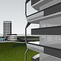 Urban Residential Complex With High Rise Buildings And Landscaped Green Spaces