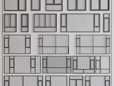 Different Types Of Casement Windows With Modern Frame Designs And Glass Panels 3d model