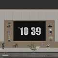 Modern TV Stand Design With White Cabinets Wooden Accents LED Lighting And Decorative Items