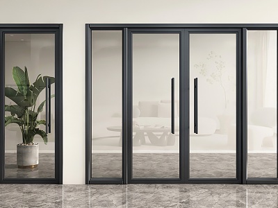 Glass Door Shops Stores Laying Door Glass Door Glass Double Door Glass Single Door Office Door 3d model