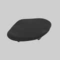 Modern Black Coffee Table with Irregular Smooth Top and Sturdy Legs Design
