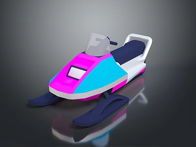 Modern Pink Blue Jet Ski with White Accents Blue Footrests and Black Seat 3d model