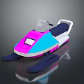 Modern Pink Blue Jet Ski with White Accents Blue Footrests and Black Seat