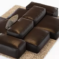 Modern Multiplayer Sofa Leather Multiplayer Sofa 3d model