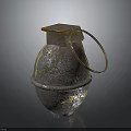 Rusty Metal Grenade Weapon With Pull Pin Military Design And Aged Appearance 3d model