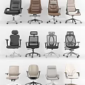Ergonomic Office Chairs With Mesh Back And Leather Seat In Various Colors