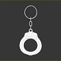 Shiny Silver Metallic Handcuffs With Chain Link And Reflective Surface 3d model